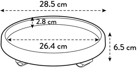 Elho - plantentrolley Universeel antraciet D 28,5 H 6,5 cm