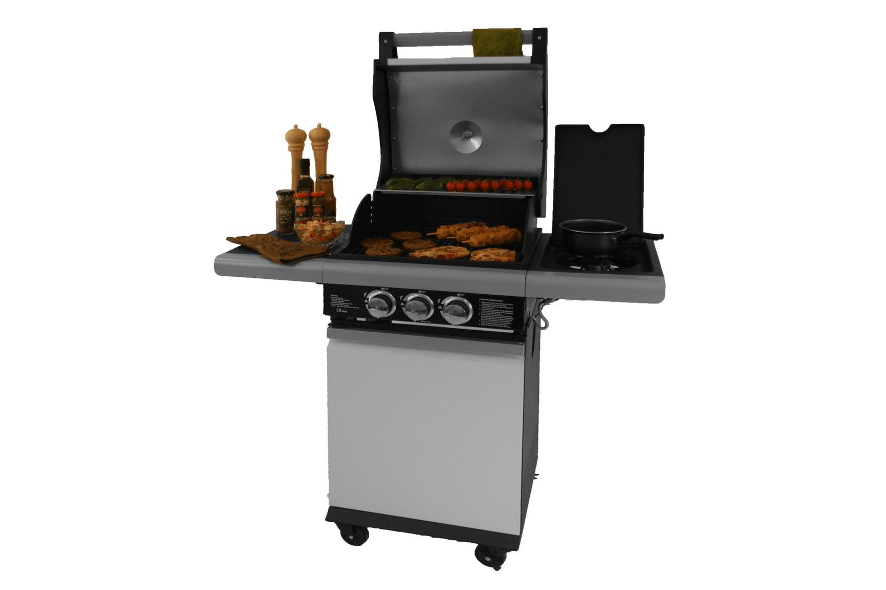Patio Chef 2+ -burner "Alpine White"- Outdoorkitchen Gasbarbecue zwart/wit