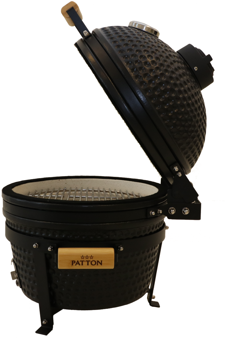 Kamado Grill Kamado 16" Keramische barbecue Tafelmodel Classic Black Medium Compleet Mat zwart
