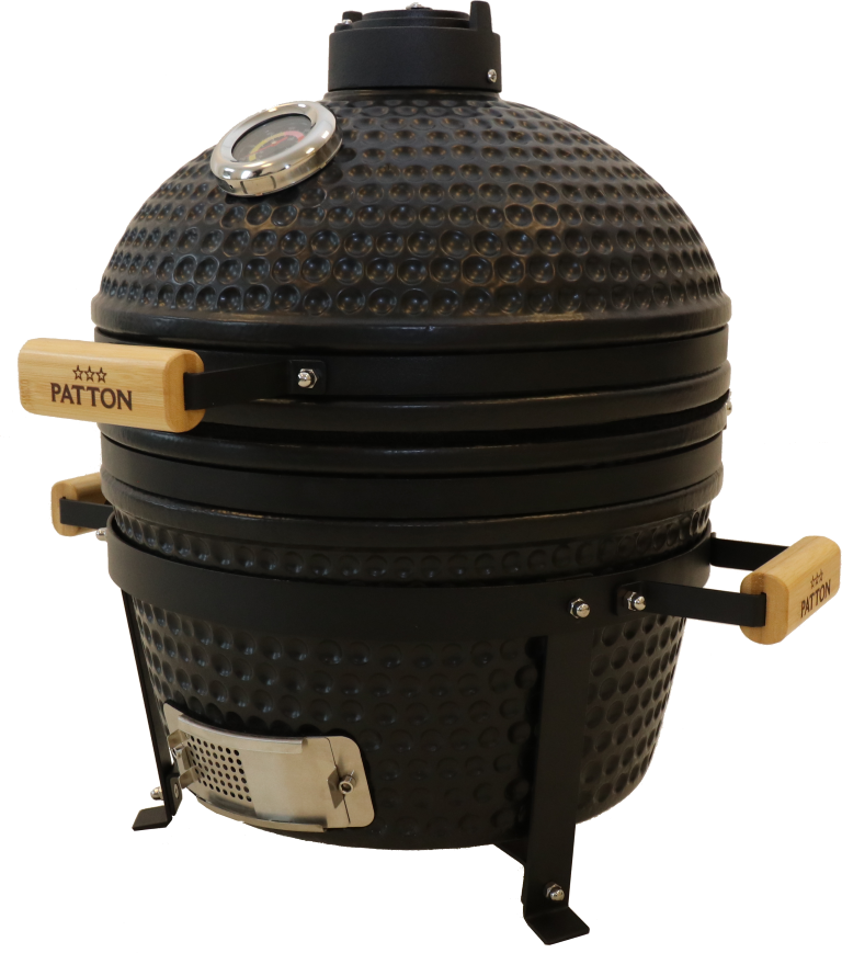 Kamado Grill Kamado 16" Keramische barbecue Tafelmodel Classic Black Medium Compleet Mat zwart