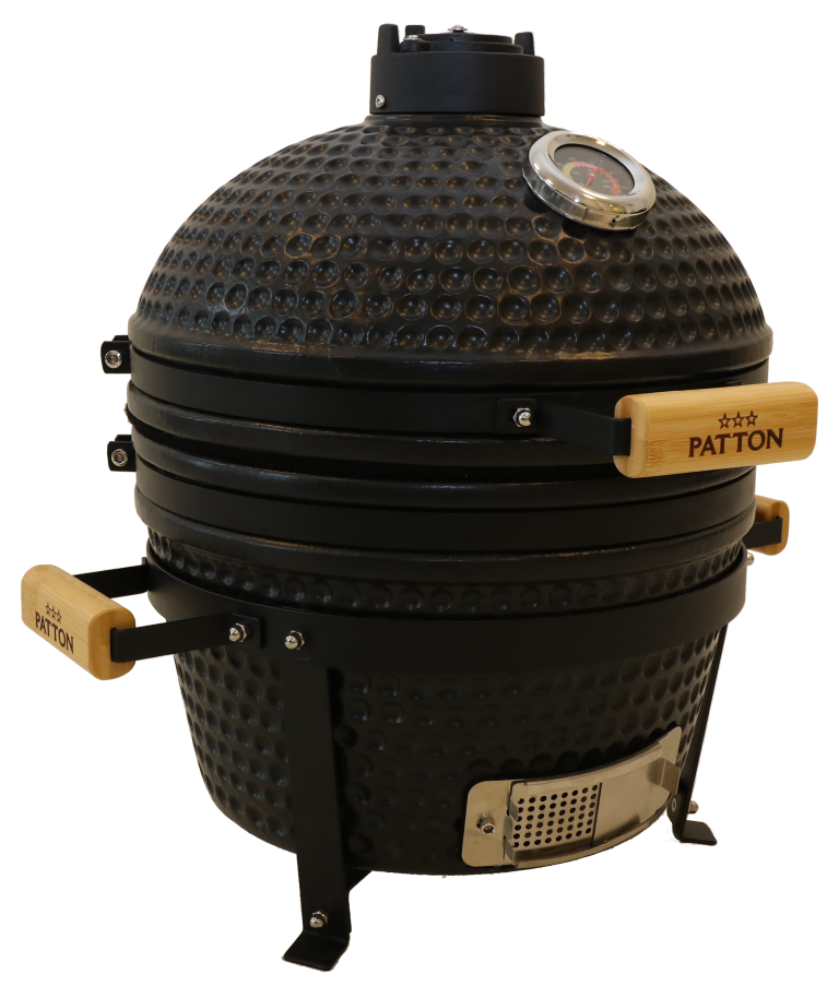 Kamado Grill Kamado 16" Keramische barbecue Tafelmodel Classic Black Medium Compleet Mat zwart