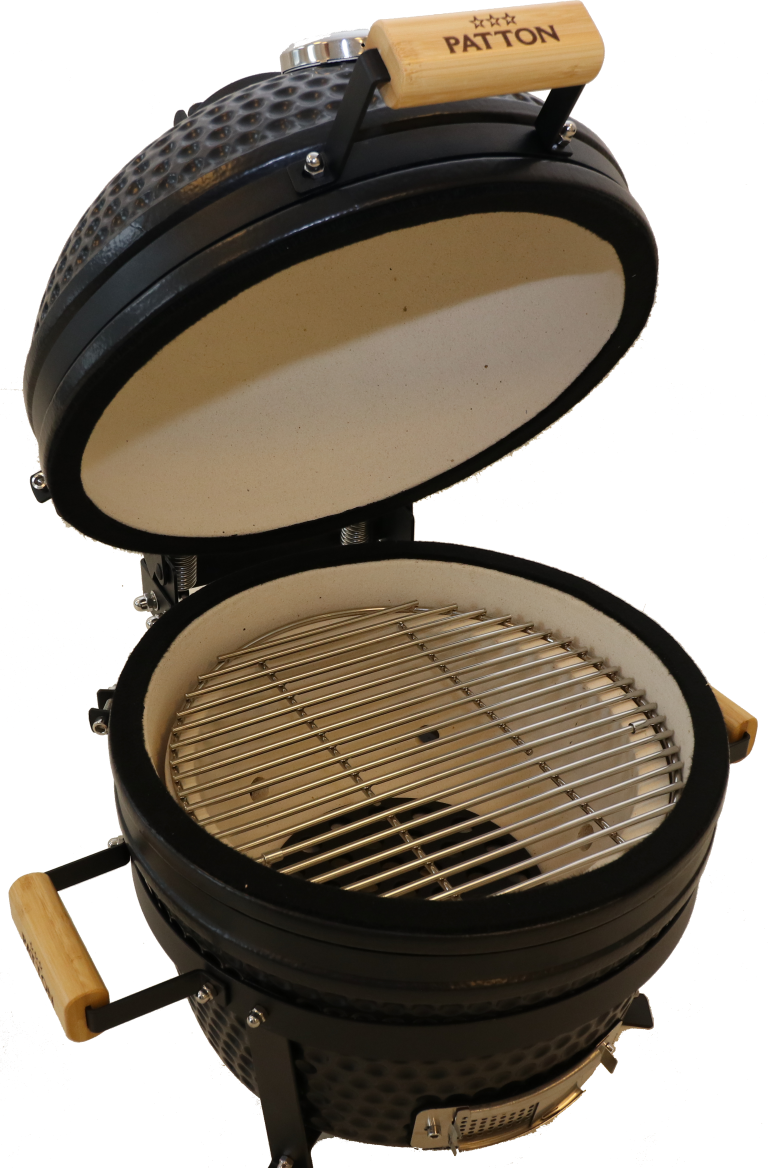 Kamado Grill Kamado 16" Keramische barbecue Tafelmodel Classic Black Medium Compleet Mat zwart