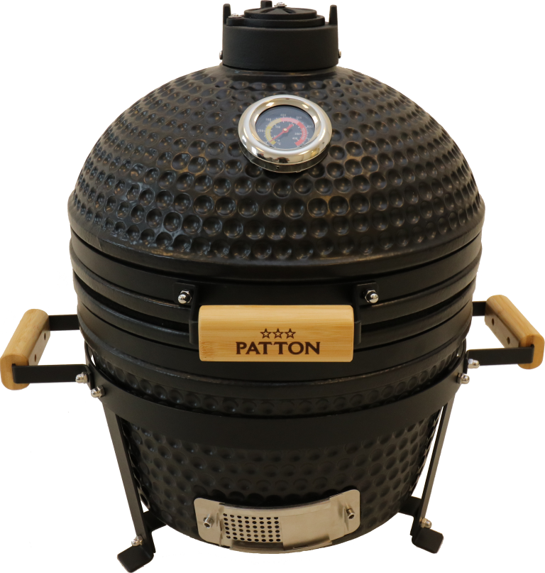 Kamado Grill Kamado 16" Keramische barbecue Tafelmodel Classic Black Medium Compleet Mat zwart