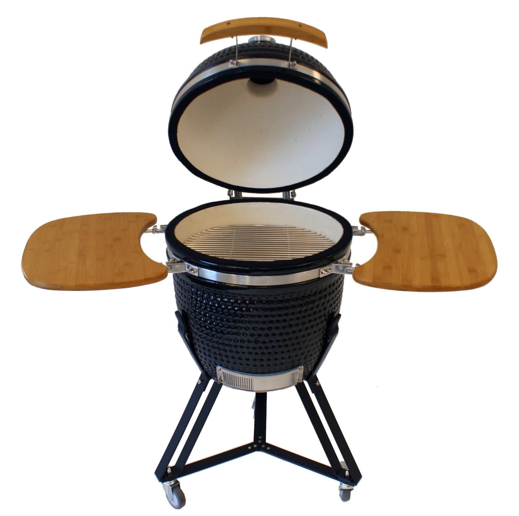 Kamado Grill Kamado 20" Keramische barbecue Classic Black Large Compleet Mat zwart