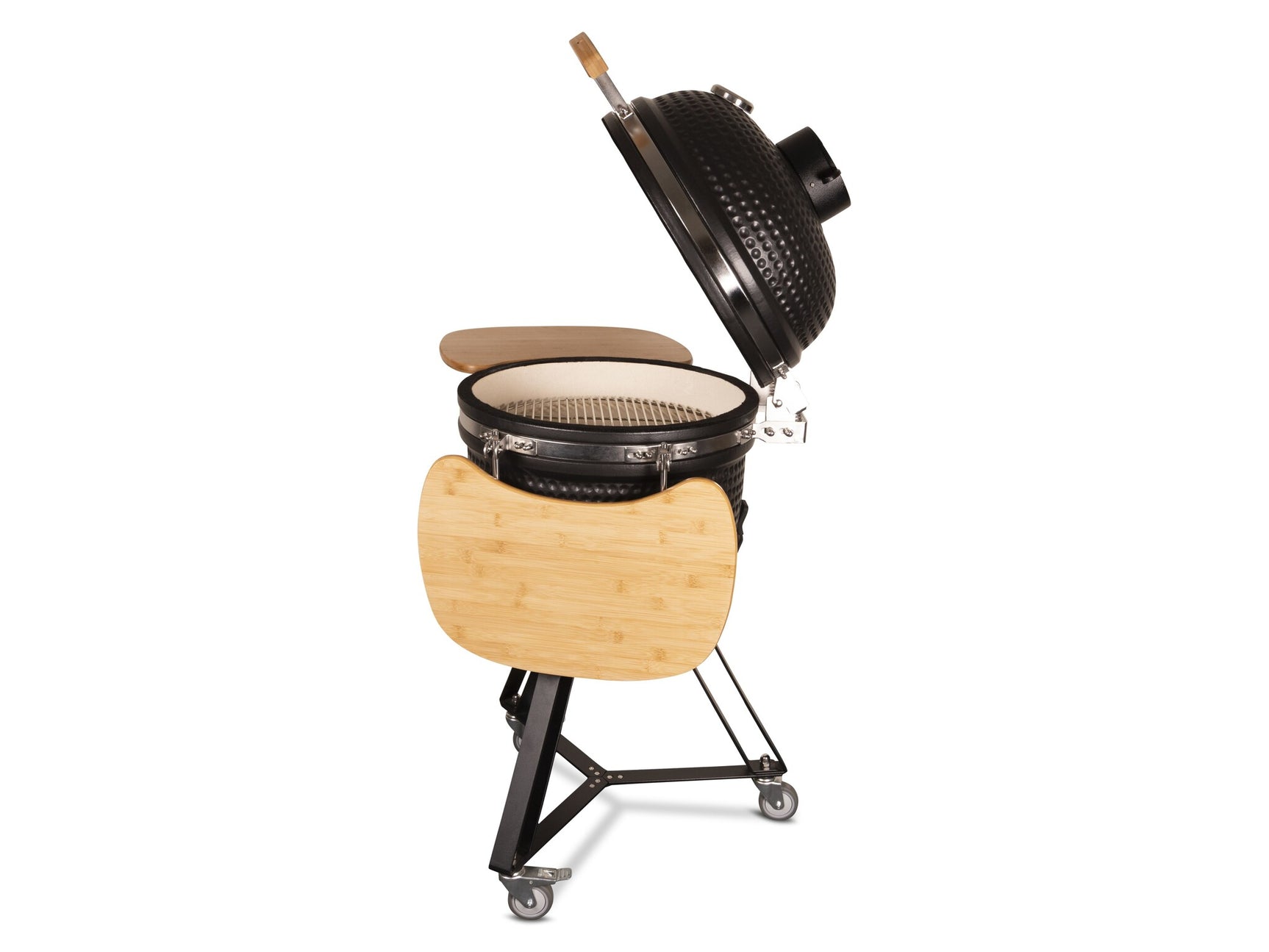 Kamado Grill Kamado 20" Keramische barbecue Classic Black Large Compleet Mat zwart