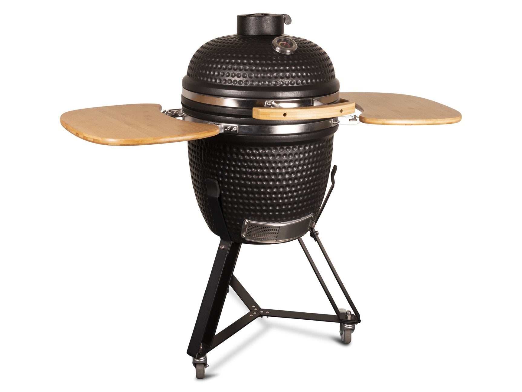 Kamado Grill Kamado 20" Keramische barbecue Classic Black Large Compleet Mat zwart