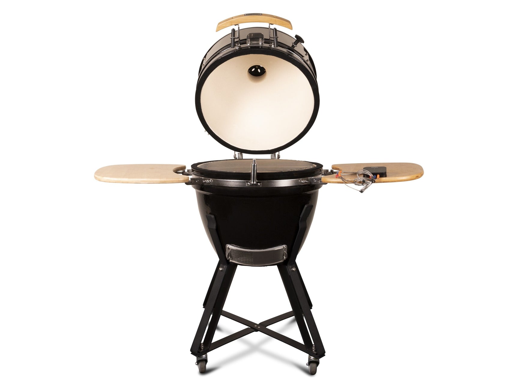 Kamado 21" Meat & Pizza edition Premium Black Keramische barbecue incl. Bluetooth kerntemperatuurmeter LED verlichting Large Compleet Zwart