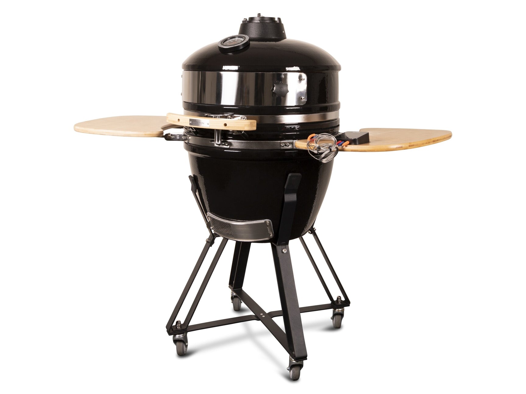Kamado 21" Meat & Pizza edition Premium Black Keramische barbecue incl. Bluetooth kerntemperatuurmeter LED verlichting Large Compleet Zwart