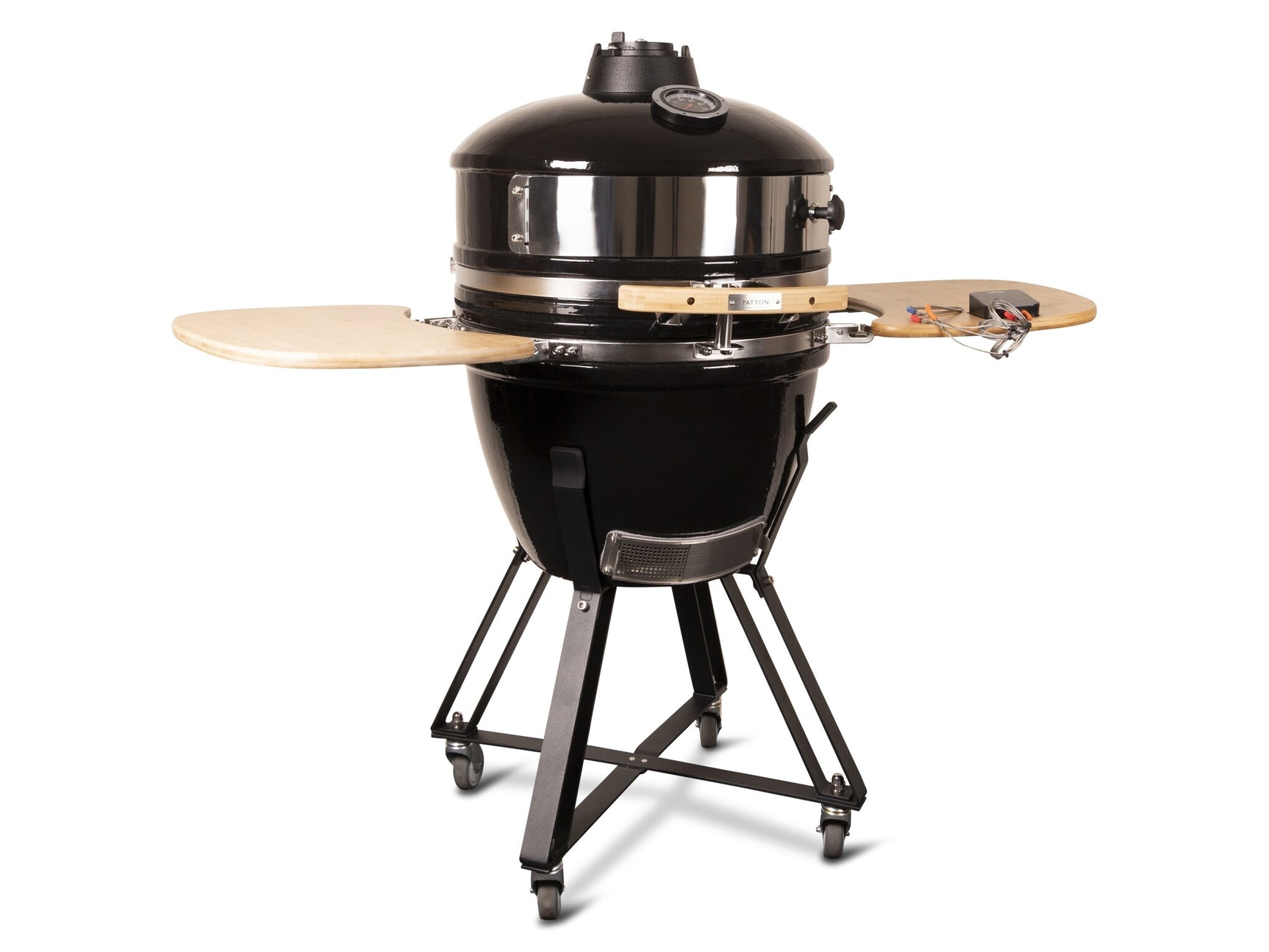 Kamado 21" Meat & Pizza edition Premium Black Keramische barbecue incl. Bluetooth kerntemperatuurmeter LED verlichting Large Compleet Zwart