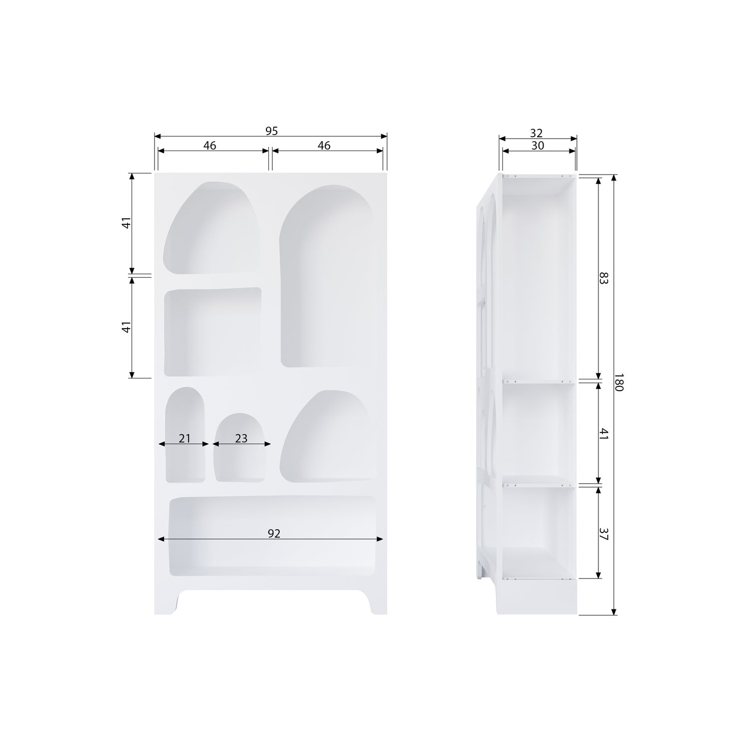 CAZ VAKKENKAST BREED WIT [fsc]