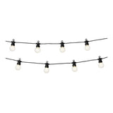 LED partylights met zwart snoer en warmwitte ronde lampjes (8 stuks zichtbaar)
