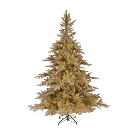 Kunstkerstboom Tiffany Fir goudkleurig, 210 cm, staand op metalen standaard