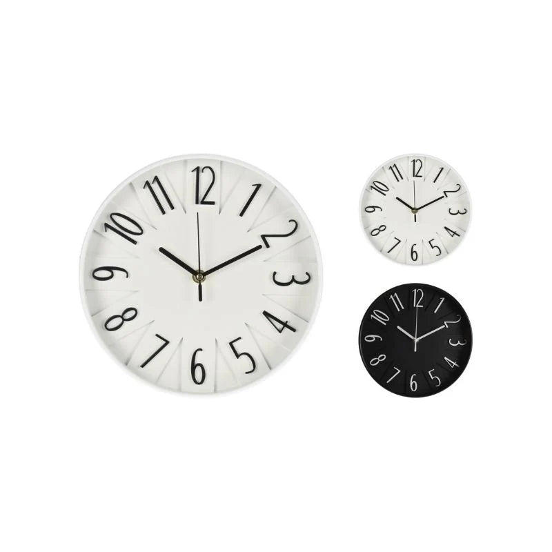 Wandklok PP - 25cm assortiment (prijs per stuk)