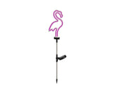 Flamingo-zonne-plantlamp met roze neonlicht en kunststof spike