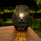 Solar lantaarn wicker steady