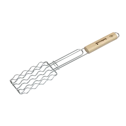 Barbecook - worstenklem uit chroom en hout 51cm FSC 100%