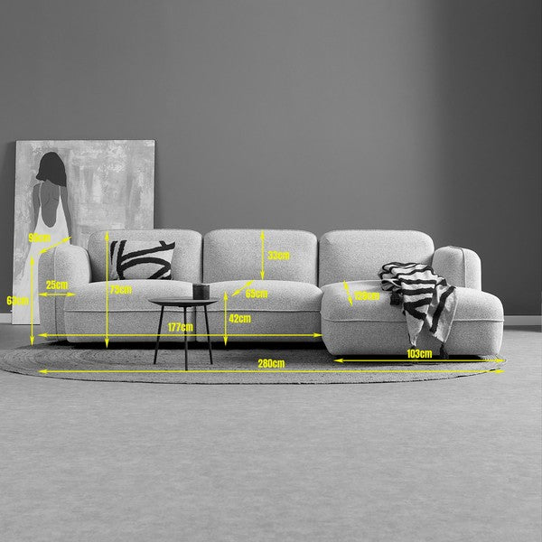 DROP met chaise longue rechts - Serenity 03