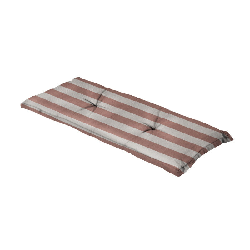 Bankkussen 120x48 met gestreept bruin en lichtgrijs design, rechthoekig met bies