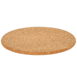 Ronde kurken onderzetter, bruin-beige, plat en breed