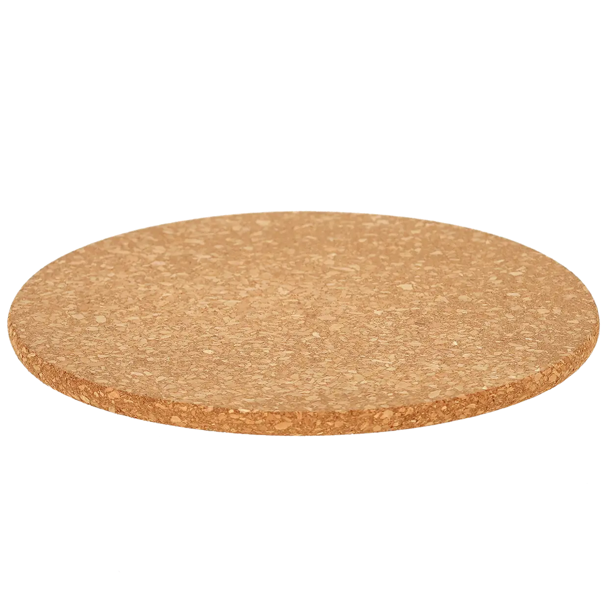 Ronde kurken onderzetter, bruin-beige, plat en breed