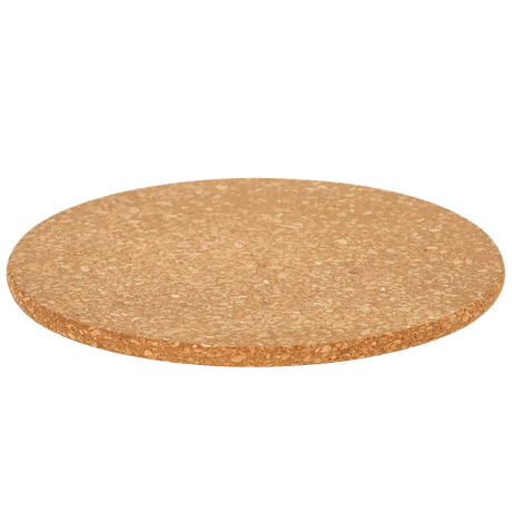 Ronde kurken onderzetter, bruin-beige, plat en breed