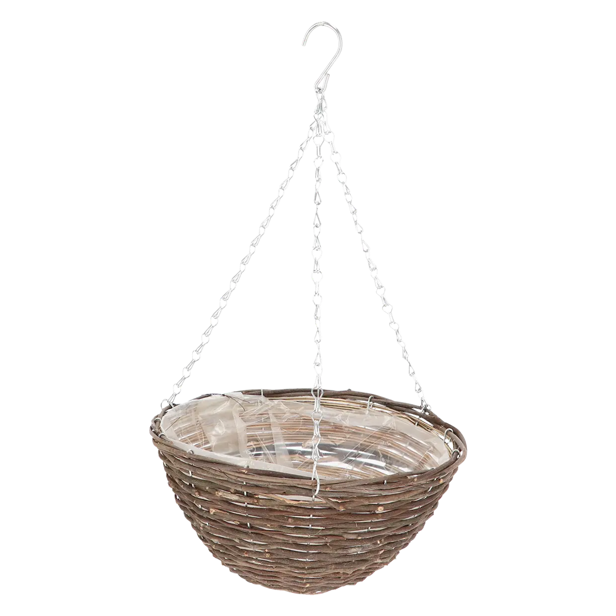 Esschert design hangmandje van wilg, gevlochten, rond, met ophangkoord