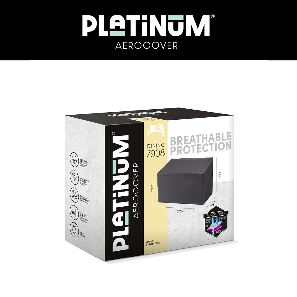 Platinum AeroCover tuinbankhoes 130x75xH65/85, grijze hoes op verpakking