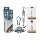 Schaduwdoek ophang accessoires set met verpakking en 6 onderdelen, verzinkt staal