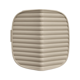 Beige vogelvoerhuisje met geribbelde, ronde achterzijde