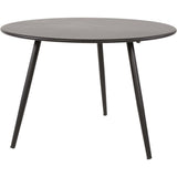 Rond bijzettafeltje met metalen blad en zwarte poten, Ø45 cm
