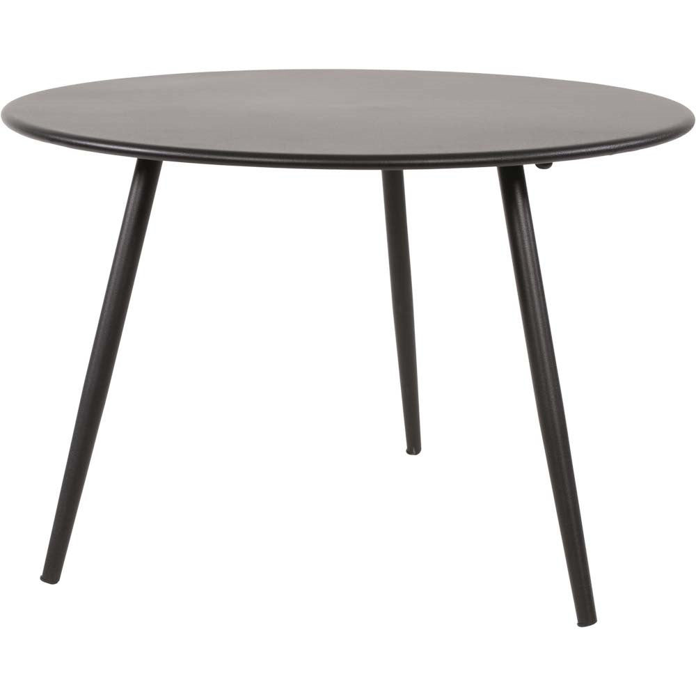 Rond bijzettafeltje met metalen blad en zwarte poten, Ø45 cm