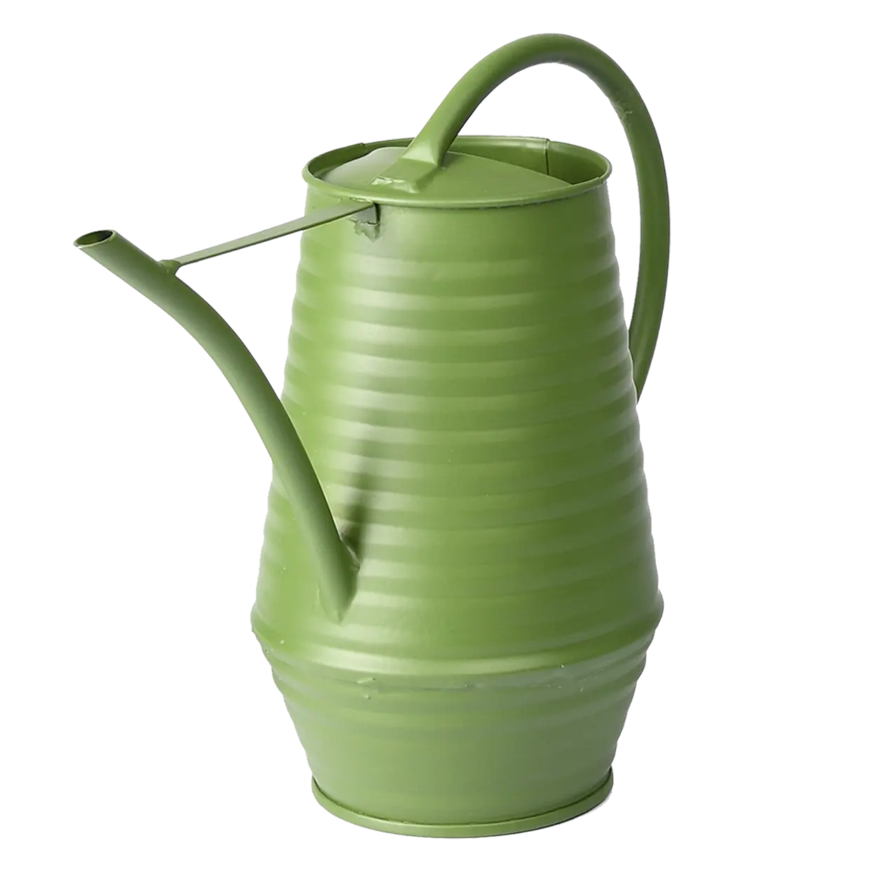 Binnengieter 1 liter lichtgroen met gegroefde wand, handvat en lange tuit