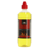 Fancy Flames vuurgel aanmaakvloeistof 1 liter, gele gel in fles met rode dop.