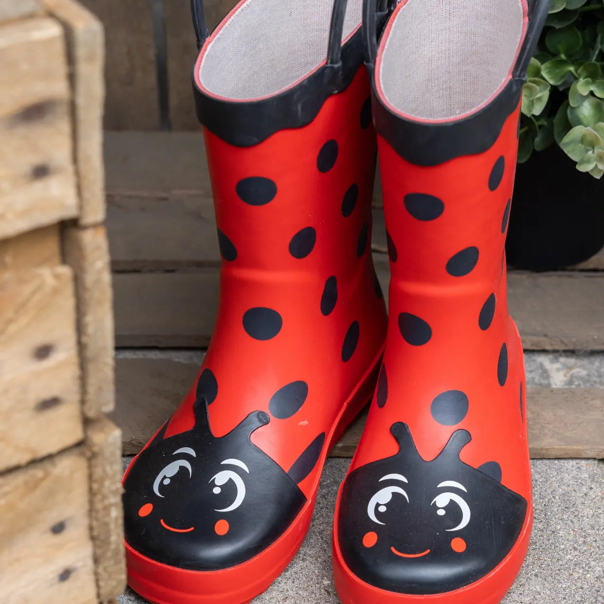 Kinderlaarzen met lieveheersbeest print - maat 27-28 | Esschert design