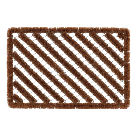 Kokos deurmat met diagonale metaaldraden, rechthoekig, Esschert design