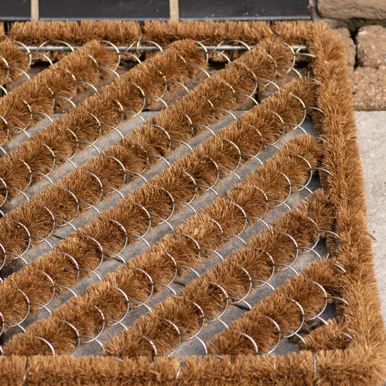 Kokos deurmat met metalen draadlussen, bruin, Esschert design
