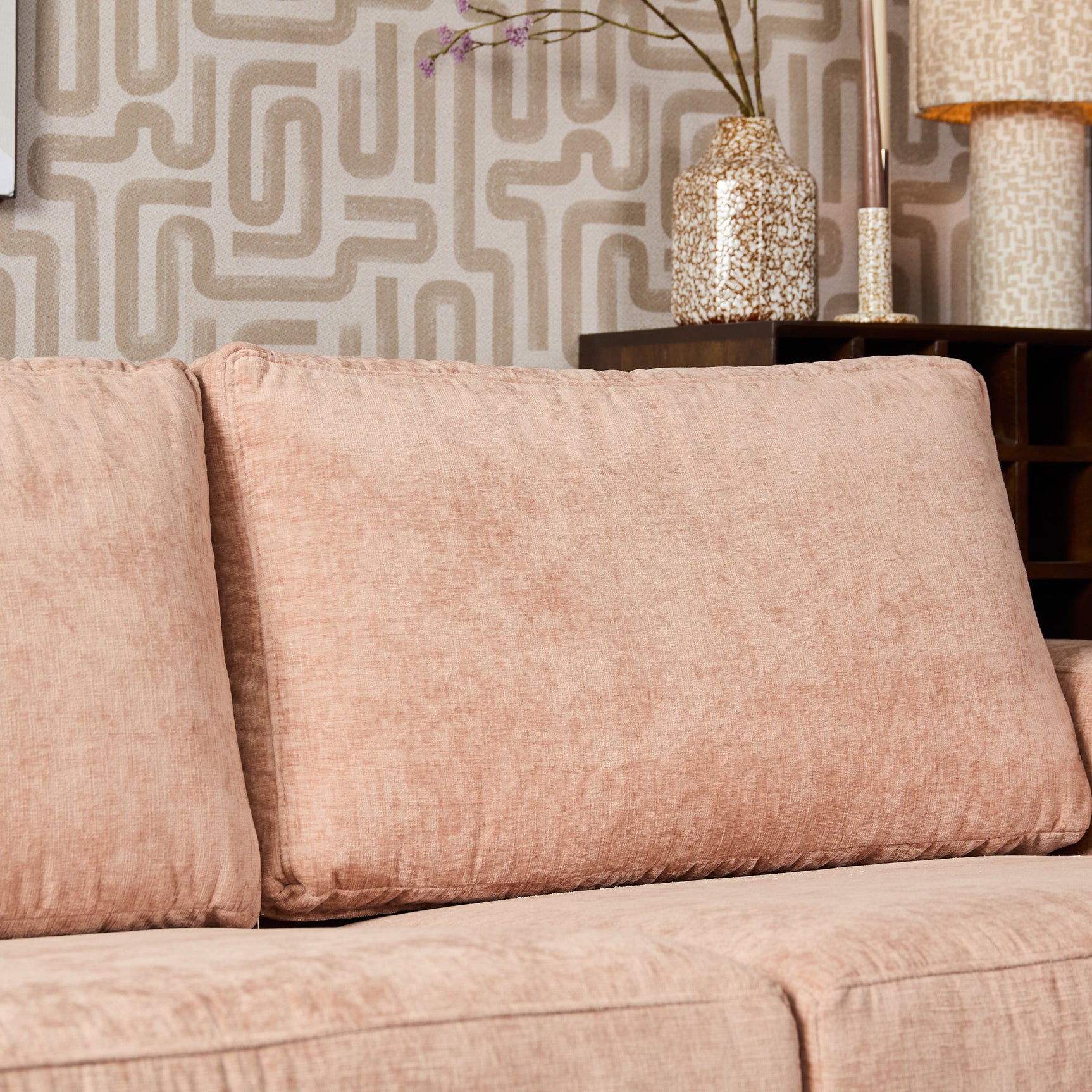 MySofa Alma hoekbank roze divan links + 2,5-zits