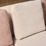 MySofa bankkussen in lichtbeige ribstof met zichtbare stiknaden