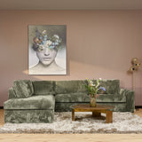 MySofa Teddy hoekbank groen, divan links + 2,5-zits