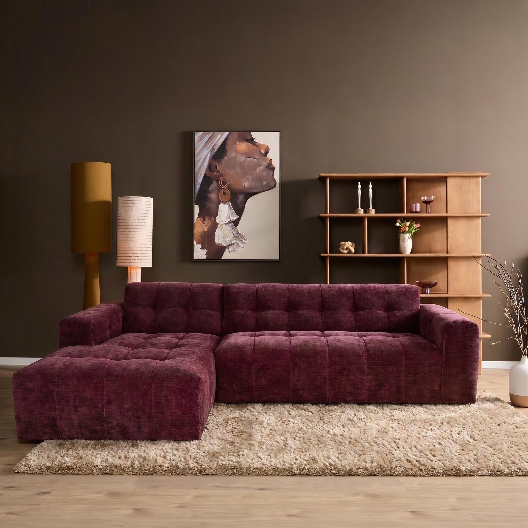 MySofa Ruby Hoekbank Paars Lounge L + 2,5-zits AR