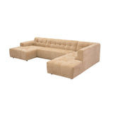 MySofa Ruby U-bank camel lounge links + 2,5-zits + ottomane rechts