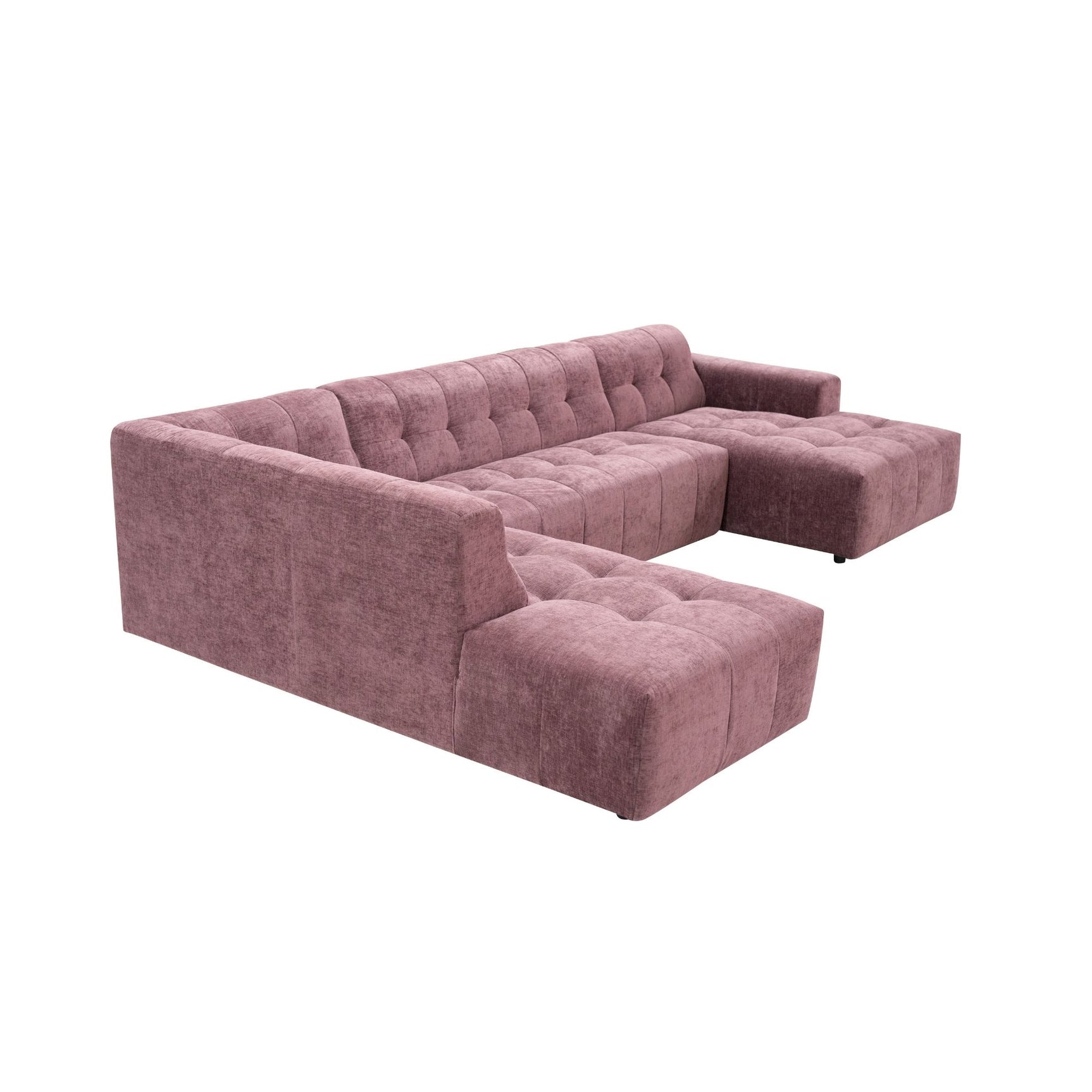 MySofa Ruby U-bank paars ottomane links + 2,5-zits + lounge rechts