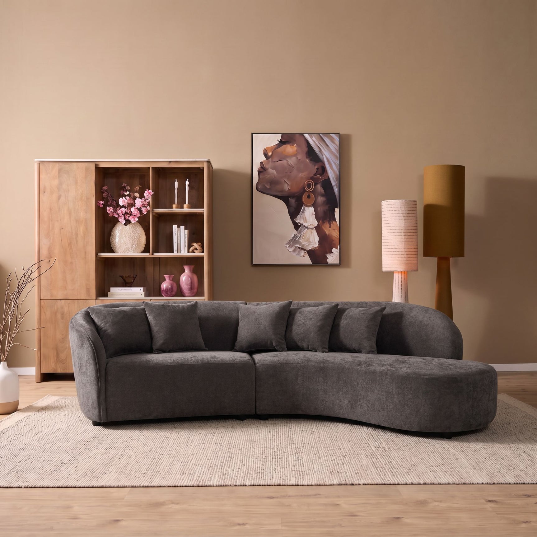 MySofa Novi hoekbank grijs 3-zits + lounge rechts