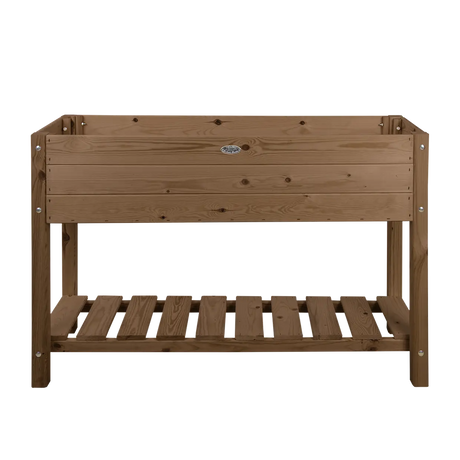 Bruine houten kweektafel met voorplank en lattenbodem