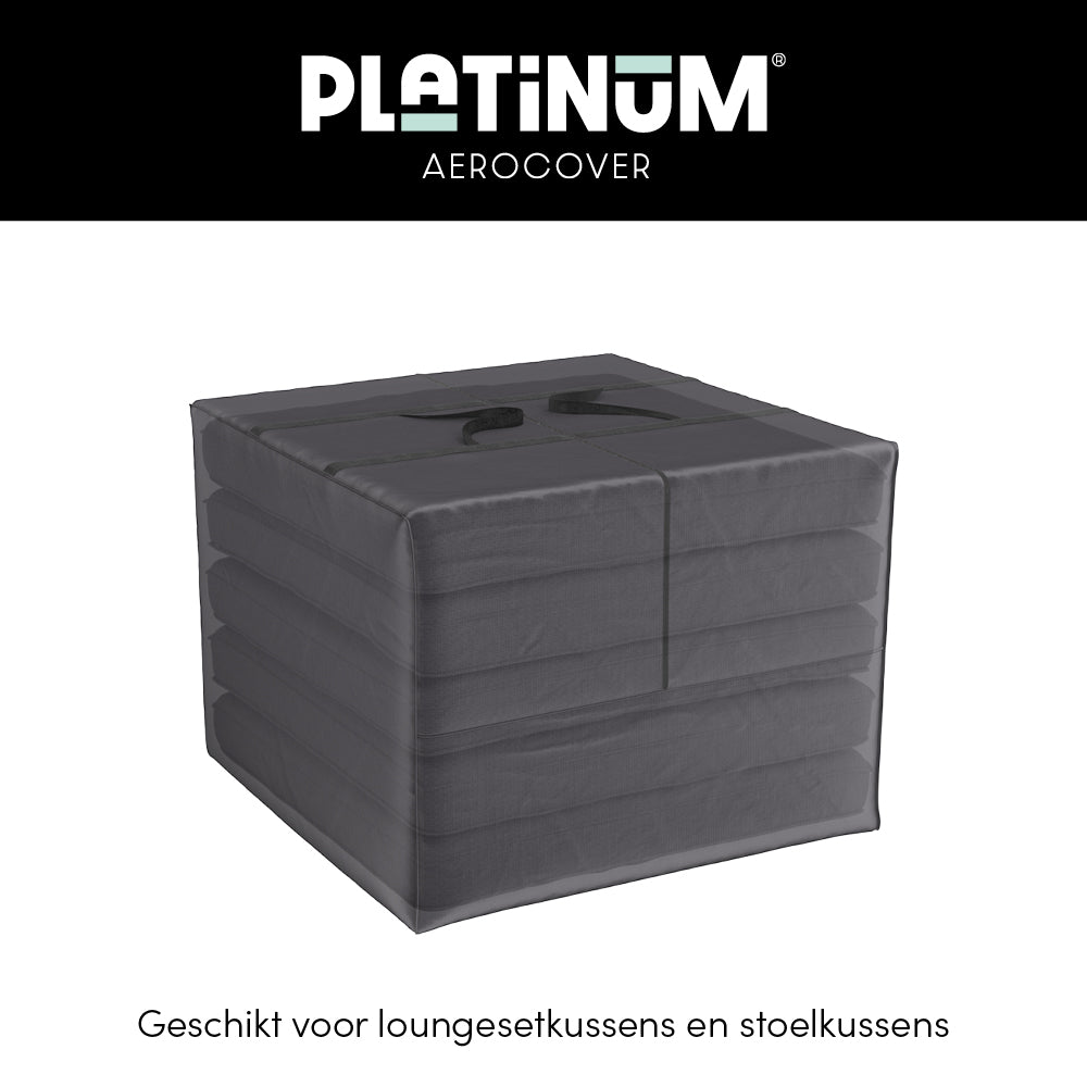 Platinum Aerocover kussentas donkergrijs met twee handgrepen bovenop