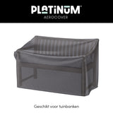 Tuinbankhoes Platinum AeroCover, donkergrijs over tuinbank, zijkant