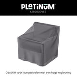 Platinum AeroCover loungestoelhoes hoge rug, grijze hoes over stoel