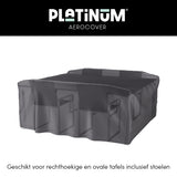 Tuinsethoes Platinum AeroCover, donkergrijze overtrek voor tafel met stoelen