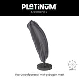 Zweefparasolhoes Platinum Aerocover, zwarte overtrek met gebogen mast