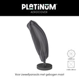 Zweefparasolhoes H250x85 in grijs, over zweefparasol op ronde voet